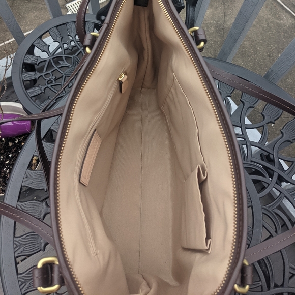 🔥FREE SHIPPING ❤️ HOST PICK🔥Coach Peyton Brown Leather Pocket Tote Satchel Bag - Picture 3 of 5